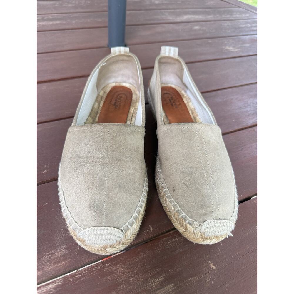 Rag & Bone Adria Women Espadrille Flats Tan Suede Size 39.5 / 9.5 Summer Slip On